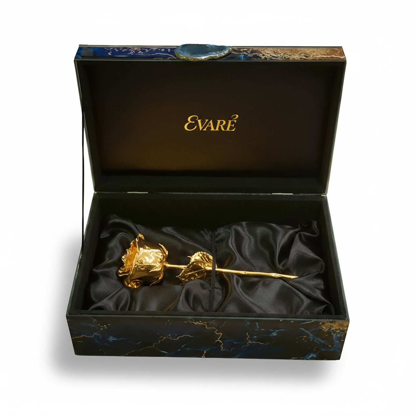 24K Gold-Dipped Rose 7" – Blue Marble Collector’s Box