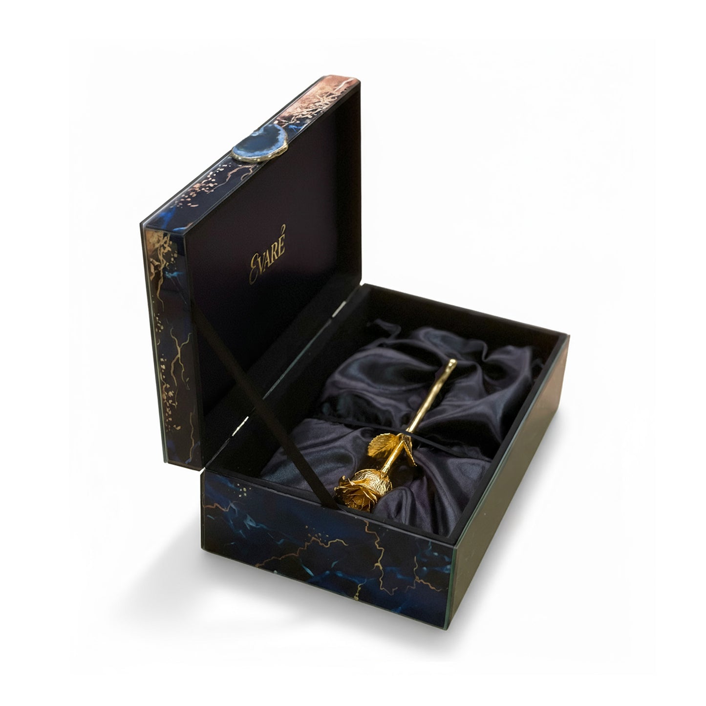 24K Gold-Dipped Rose 7" – Blue Marble Collector’s Box