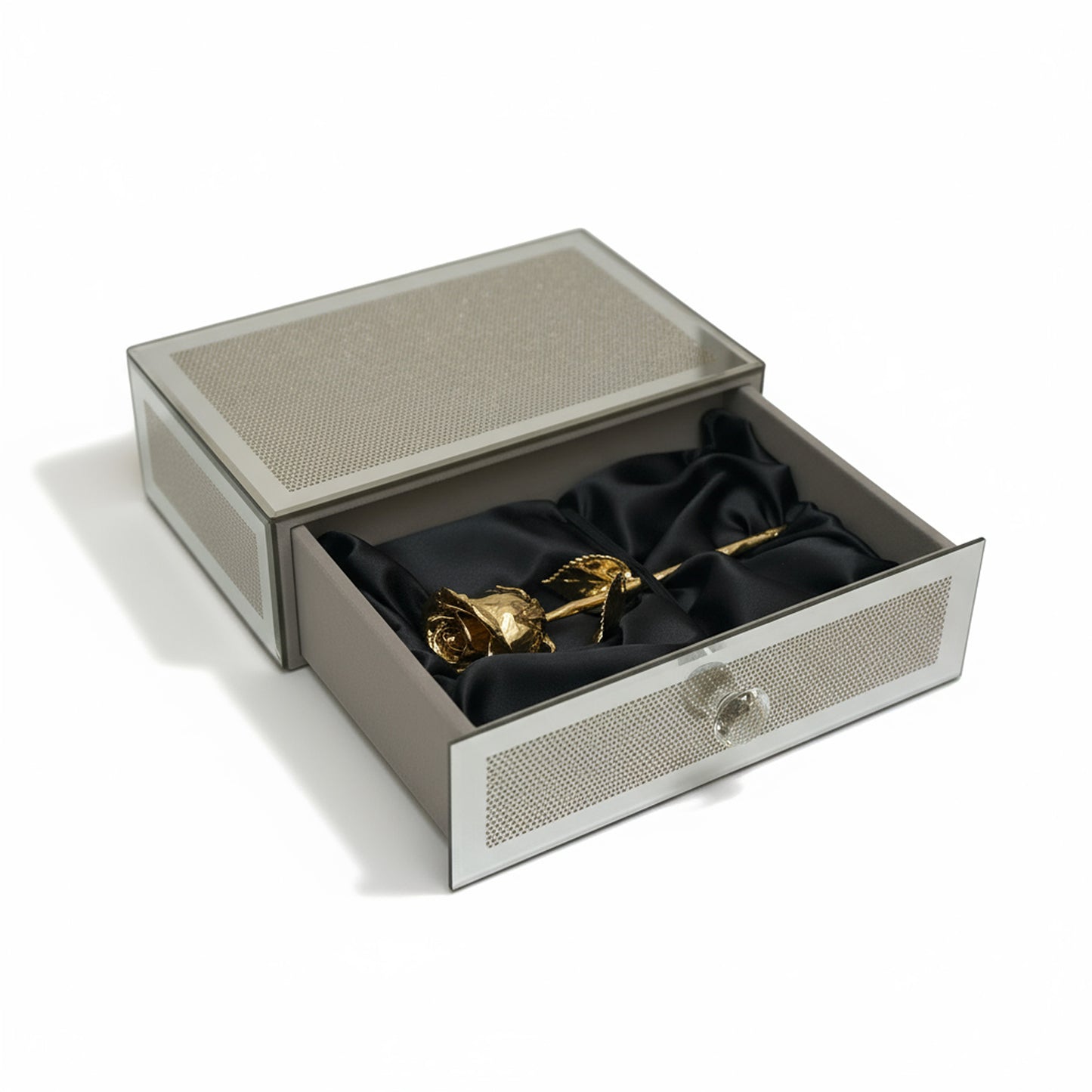 24K Gold Dipped Natural Rose 7" – Luxe Drawer Glass Box