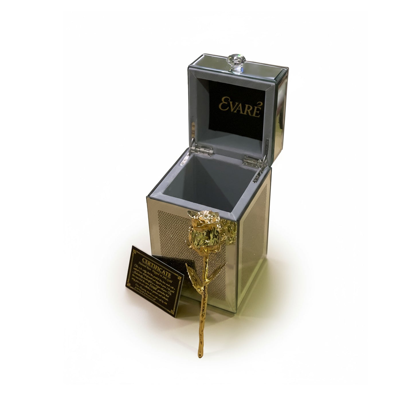 24K Gold Dipped Natural Rose 7" – Luxe Vertical Glass Box