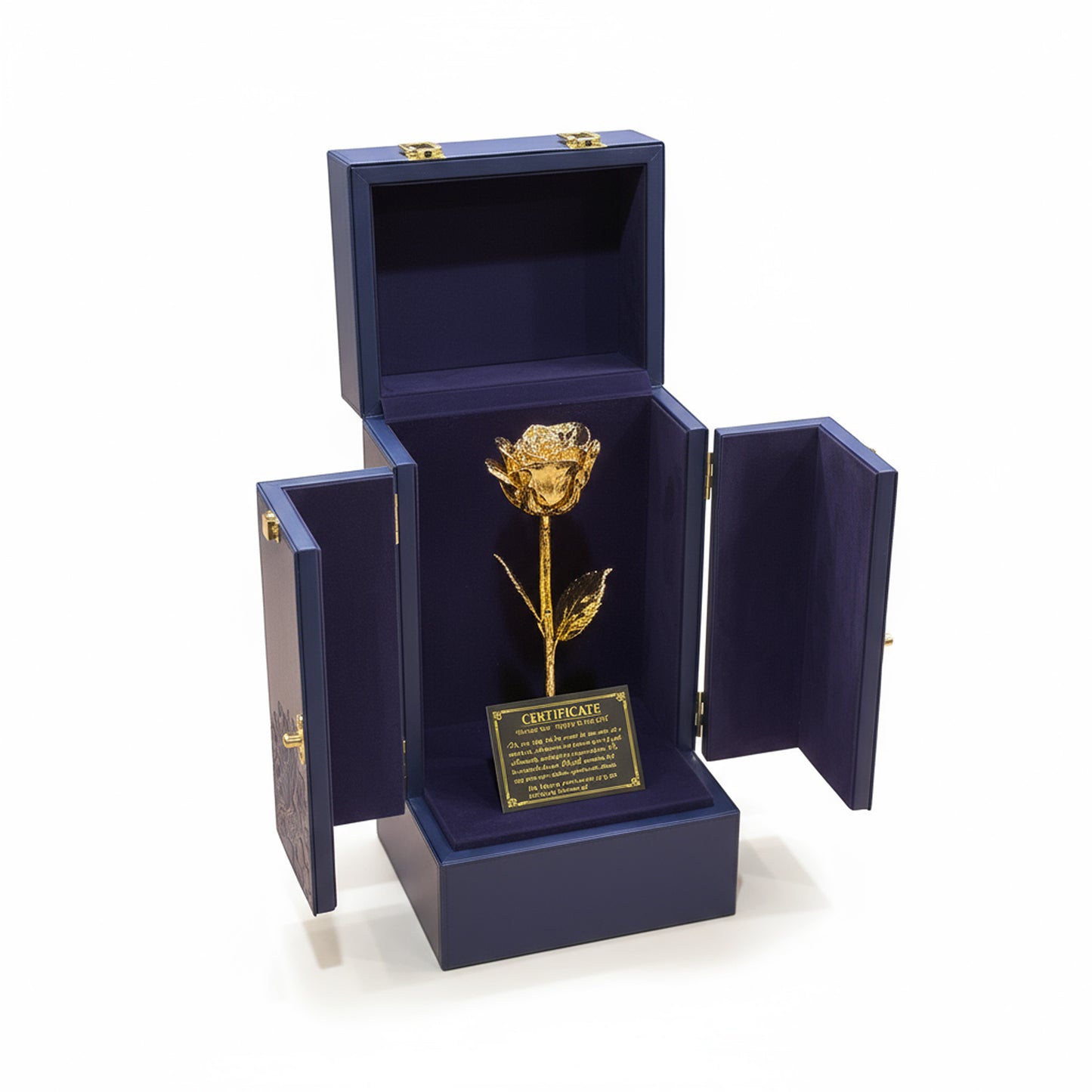 24K Gold Dipped Natural Rose 11.5" - DaVinci's Box