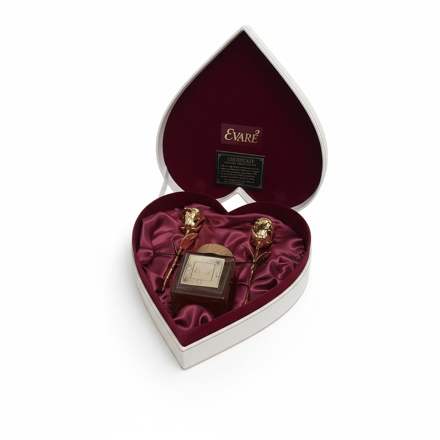 24K Gold Dipped Natural Roses 7" – Cœur d’Or Heart Gift Set