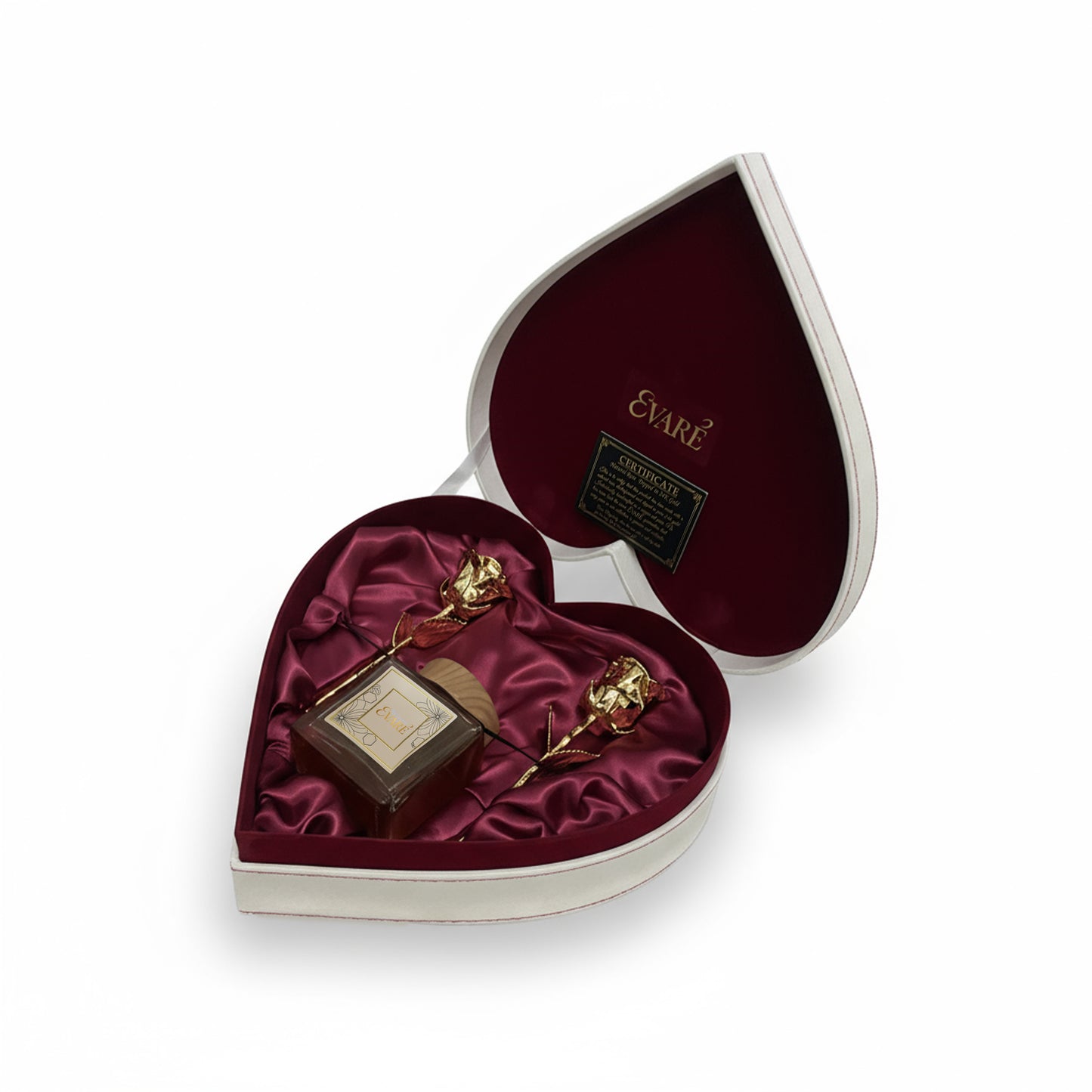 24K Gold Dipped Natural Roses 7" – Cœur d’Or Heart Gift Set